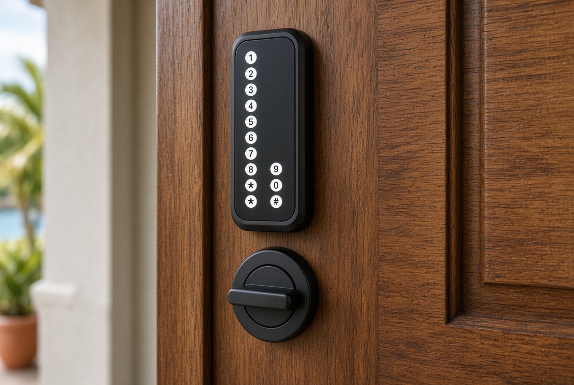 Smart lock install on a front door